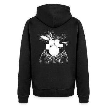 Drums - Unisex Premium Organic Zip Hoodie - black - Back - Nico (187cm)