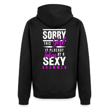 Drums drummer drummer gift - Unisex Premium Organic Zip Hoodie - black - Back - Nico (187cm)