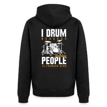 Drums drummer drummer gift - Unisex Premium Organic Zip Hoodie - black - Back - Nico (187cm)