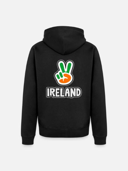 Ireland - Unisex Premium Organic Zip Hoodie - black