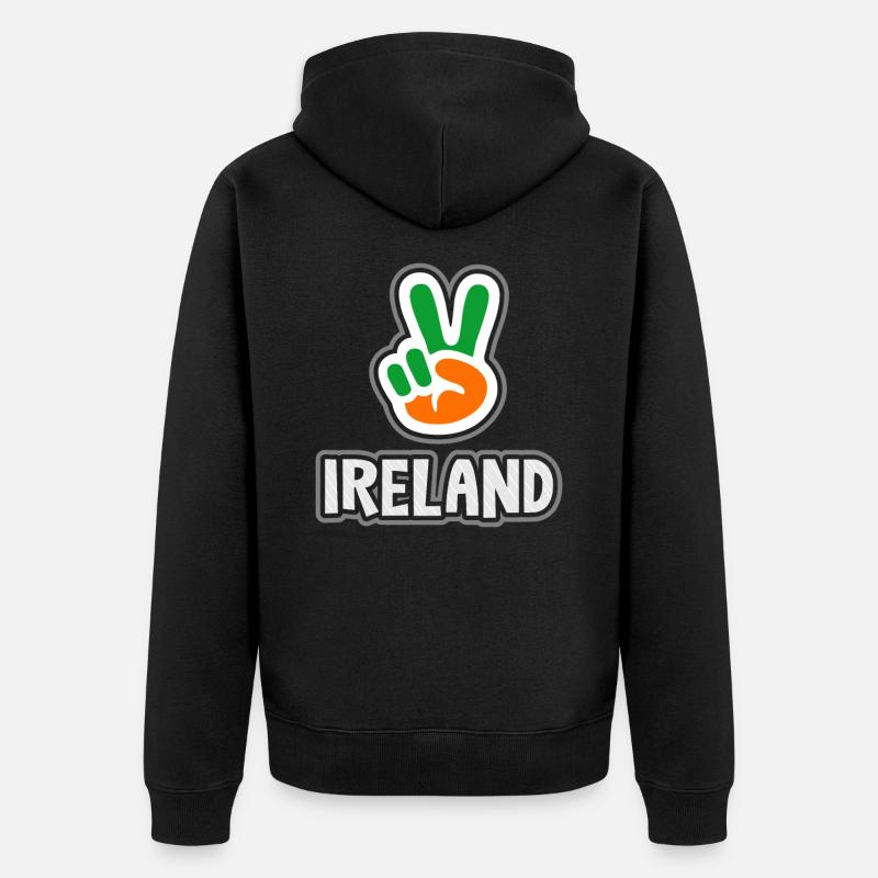 Irland - Unisex Premium Bio Zip Hoodie - Schwarz