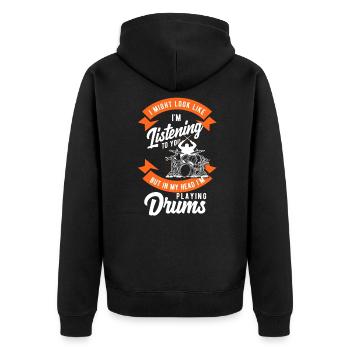 Drums drummer drummer gift - Unisex Premium Organic Zip Hoodie - black - Back - Nico (187cm)
