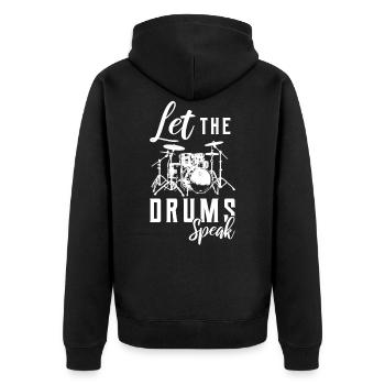 Drums drummer drummer gift - Unisex Premium Organic Zip Hoodie - black - Back - Nico (187cm)