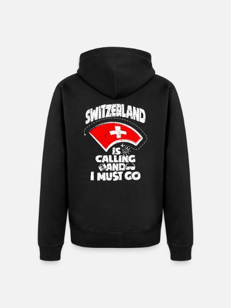 Switzerland - Unisex Premium Organic Zip Hoodie - black