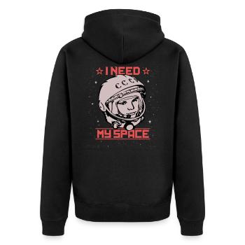 Gagarine - J'ai besoin de mon astronaute cosmonaute de l'espace - Veste à capuche bio Premium Unisexe - noir - Dos - Nico (187cm)