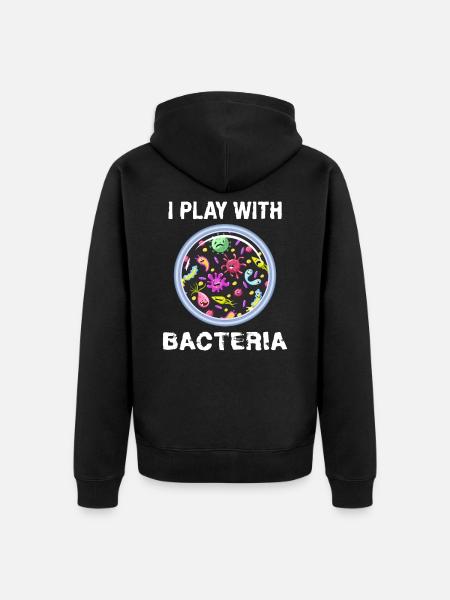 Je joue avec les bactéries Les bactéries du laboratoire de microbiologie - Veste à capuche bio Premium Unisexe - noir