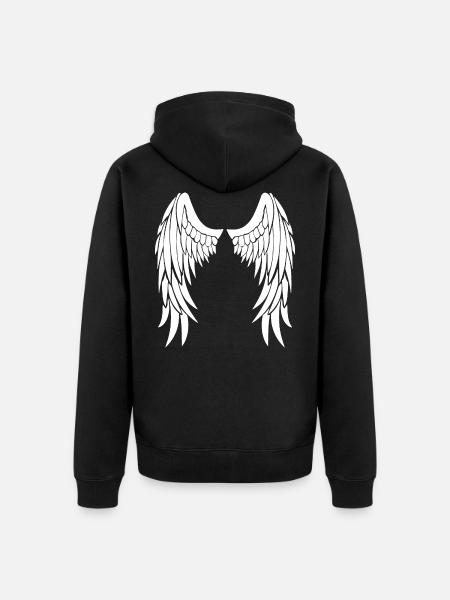 Angel wings - Unisex Premium Organic Zip Hoodie - black