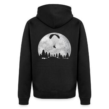 Lune parapente - Veste à capuche bio Premium Unisexe - noir - Dos - Nico (187cm)