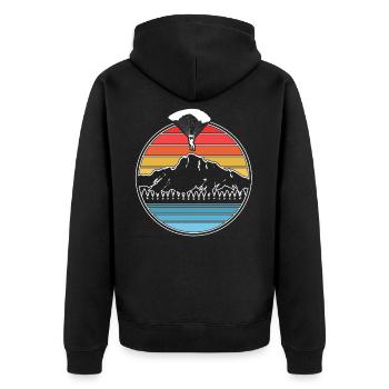 Paragliding - Unisex Premium Bio Zip Hoodie - Schwarz - Hinten - Nico (187cm)
