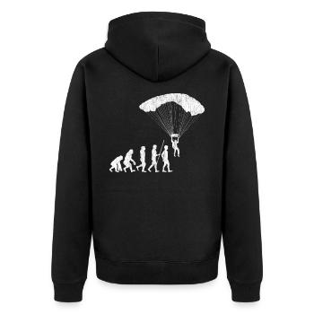 Paragliding evolution - Unisex Premium Organic Zip Hoodie - black - Back - Nico (187cm)