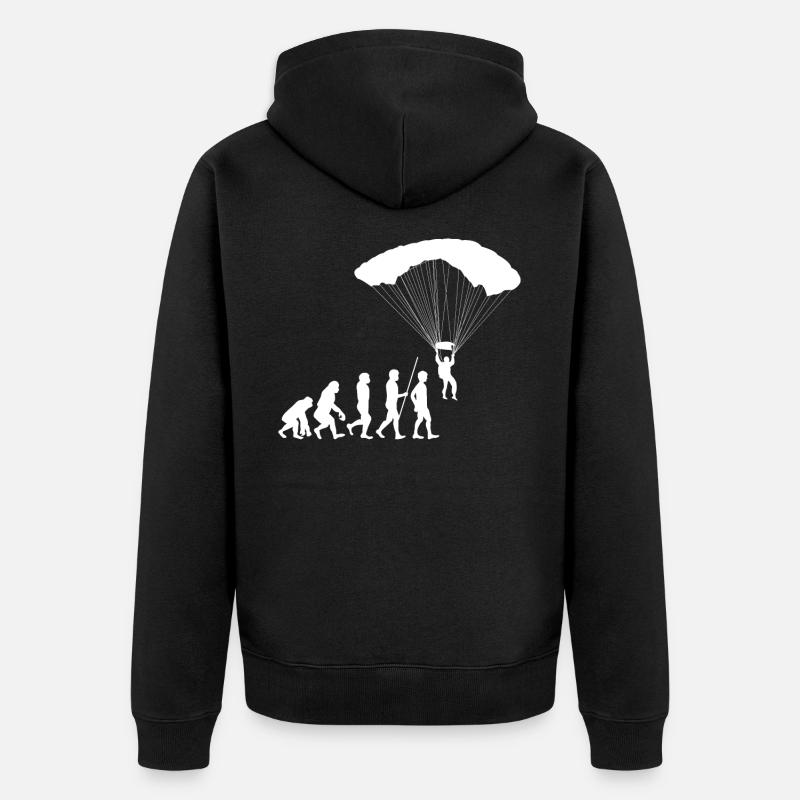 Evolution paragliding - Unisex Premium Organic Zip Hoodie - black