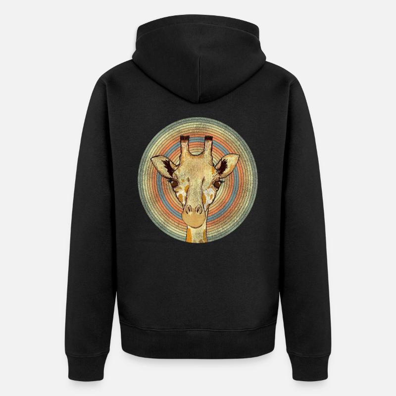 Giraffe - Unisex Premium Bio Zip Hoodie - Schwarz