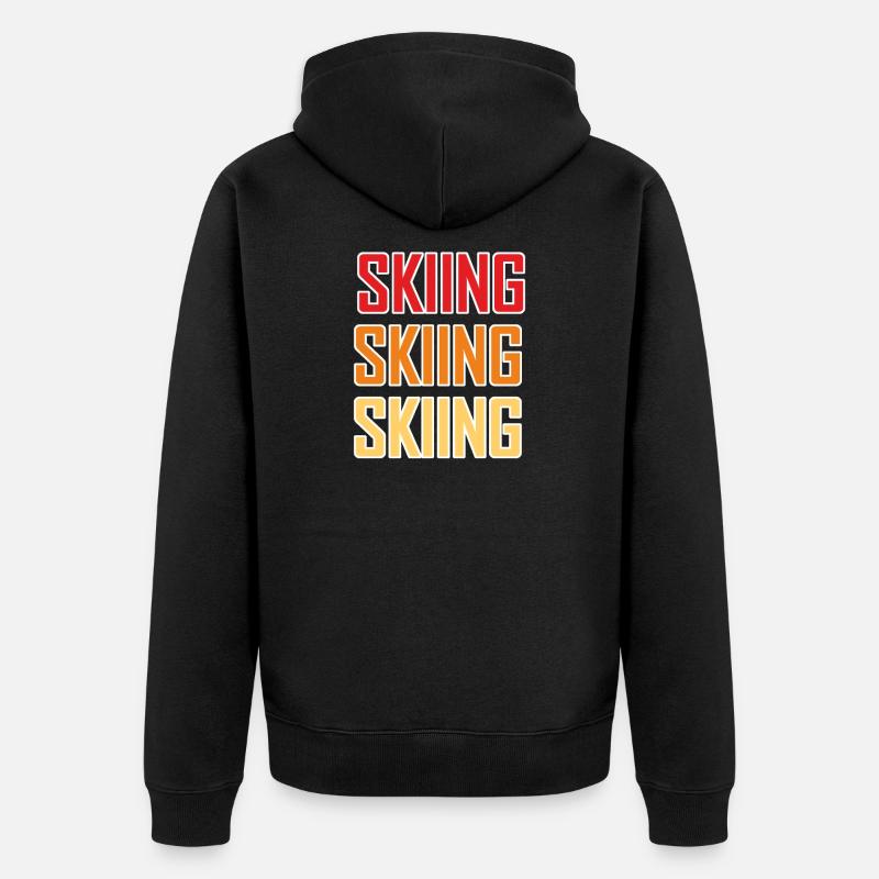 Ski Ski Ski - Unisex Premium Bio Zip Hoodie - Schwarz