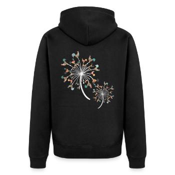 Chicken pusteblume - Unisex Premium Organic Zip Hoodie - black - Back - Nico (187cm)