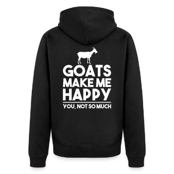 Goat animal - Unisex Premium Organic Zip Hoodie - black - Back - Nico (187cm)