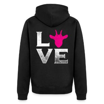 Goat love billy goat - Unisex Premium Organic Zip Hoodie - black - Back - Nico (187cm)