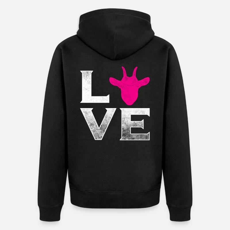 Chèvre amour billy chèvre - Veste à capuche bio Premium Unisexe - noir