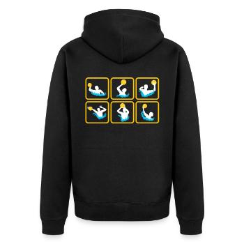 water polo - Veste à capuche bio Premium Unisexe - noir - Dos - Nico (187cm)