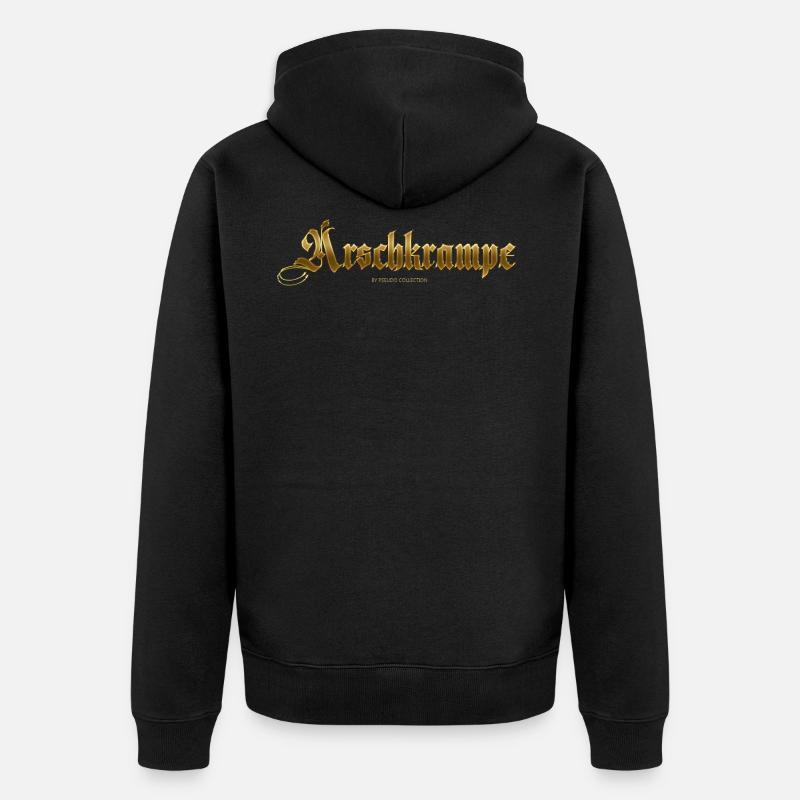 Arschkrampe - Unisex Premium Bio Zip Hoodie - Schwarz