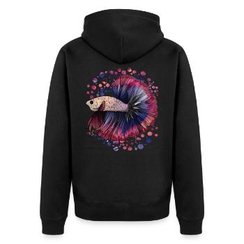 Poissons Poissons Poissons - Veste à capuche bio Premium Unisexe - noir - Dos - Nico (187cm)