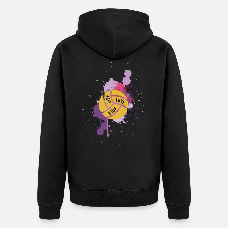 Wasserball - Unisex Premium Bio Zip Hoodie - Schwarz