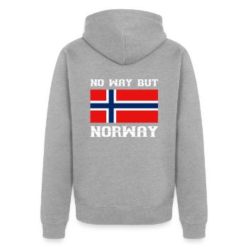 Norway - Unisex Premium Organic Zip Hoodie - heather grey - Back - Nico (187cm)