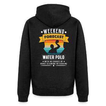 water polo - Unisex Premium Organic Zip Hoodie - black - Back - Nico (187cm)