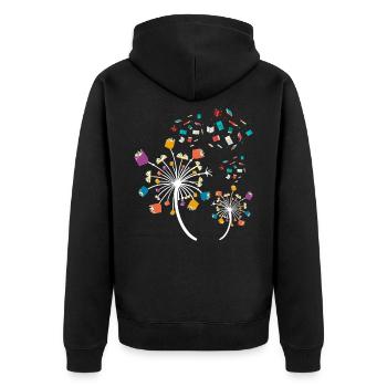 Livre pissenlit - Veste à capuche bio Premium Unisexe - noir - Dos - Nico (187cm)