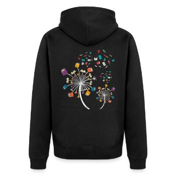 Livre sur le pissenlit - Veste à capuche bio Premium Unisexe - noir - Dos - Nico (187cm)