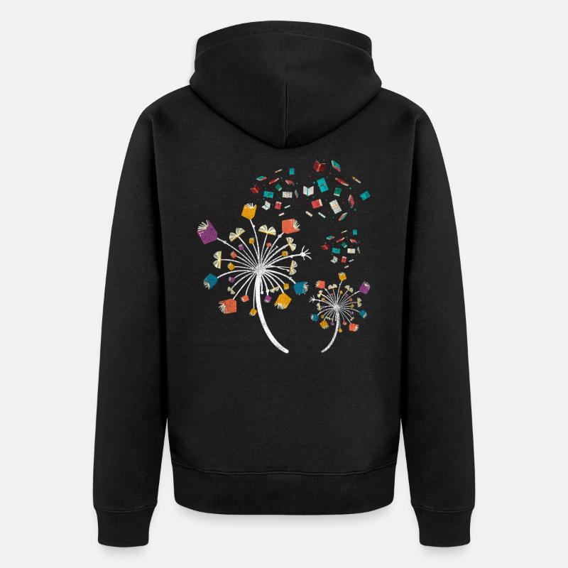 Livre sur le pissenlit - Veste à capuche bio Premium Unisexe - noir