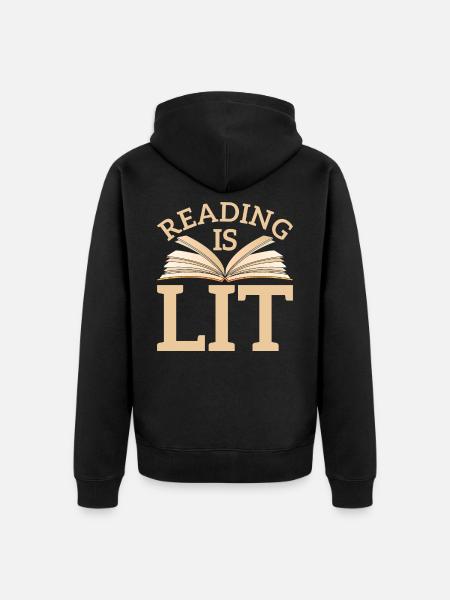 Book literature - Unisex Premium Organic Zip Hoodie - black