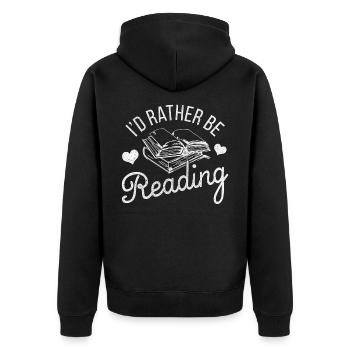 Book reading books - Unisex Premium Organic Zip Hoodie - black - Back - Nico (187cm)