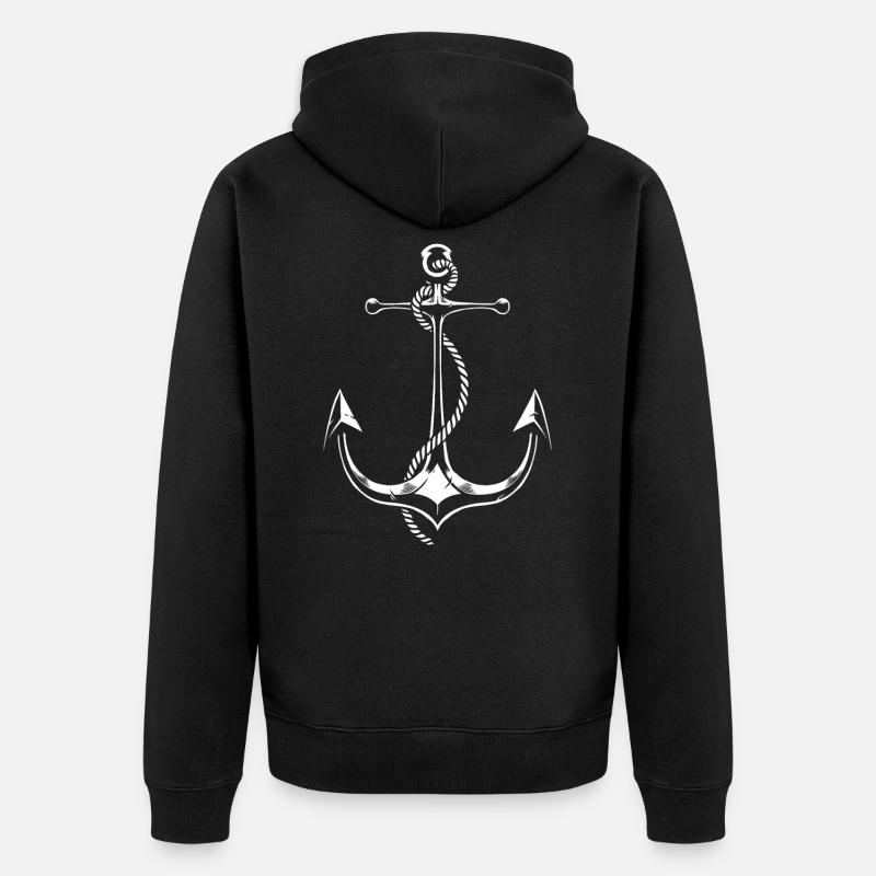 Anker - Unisex Premium Bio Zip Hoodie - Schwarz
