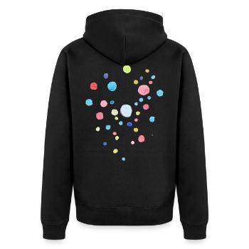 Dots / Pastel / Confetti - Unisex Premium Organic Zip Hoodie - black - Back - Nico (187cm)