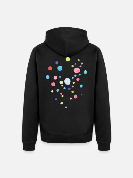 Points / Pastel / Confettis - Veste à capuche bio Premium Unisexe - noir