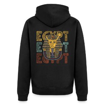 Egypt Identity - Unisex Premium Organic Zip Hoodie - black - Back - Nico (187cm)