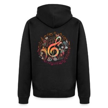 Musique de Clef - Veste à capuche bio Premium Unisexe - noir - Dos - Nico (187cm)
