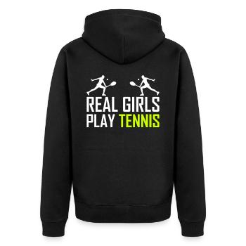 De vraies filles jouent au tennis - Veste à capuche bio Premium Unisexe - noir - Dos - Nico (187cm)