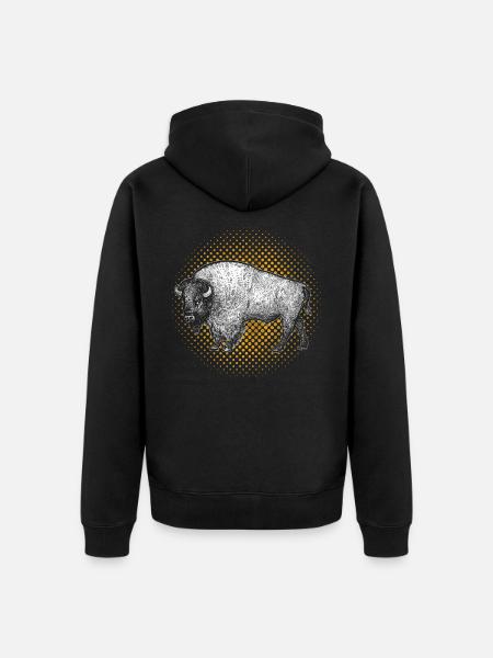 buffalo - Unisex Premium Organic Zip Hoodie - black