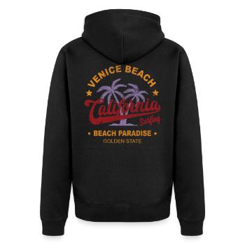 Surf Californie Venice Beach - Veste à capuche bio Premium Unisexe - noir - Dos - Nico (187cm)