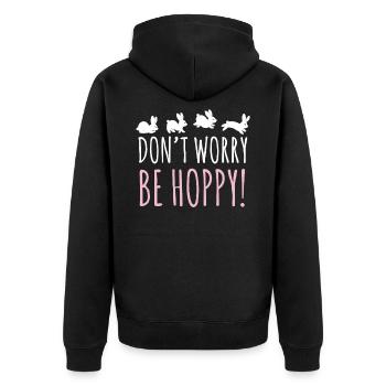 Ne vous inquiétez pas, lapin de Pâques - Veste à capuche bio Premium Unisexe - noir - Dos - Nico (187cm)