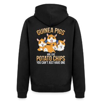 Meerschweinchen Tierliebhaber - Unisex Premium Bio Zip Hoodie - Schwarz - Hinten - Nico (187cm)