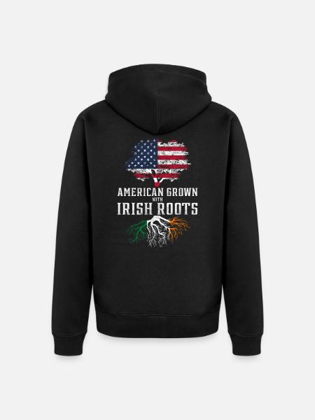 Ireland America country - Unisex Premium Organic Zip Hoodie - black