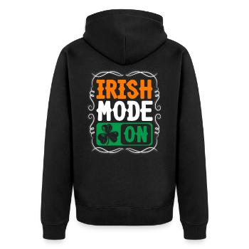 Ireland children - Unisex Premium Organic Zip Hoodie - black - Back - Nico (187cm)
