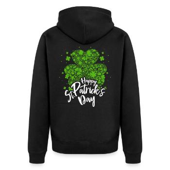 Irlande patrie Saint Patricks Day - Veste à capuche bio Premium Unisexe - noir - Dos - Nico (187cm)