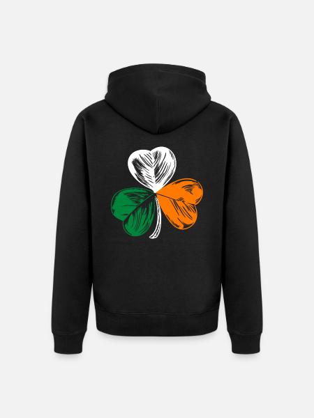 Ireland flag - Unisex Premium Organic Zip Hoodie - black