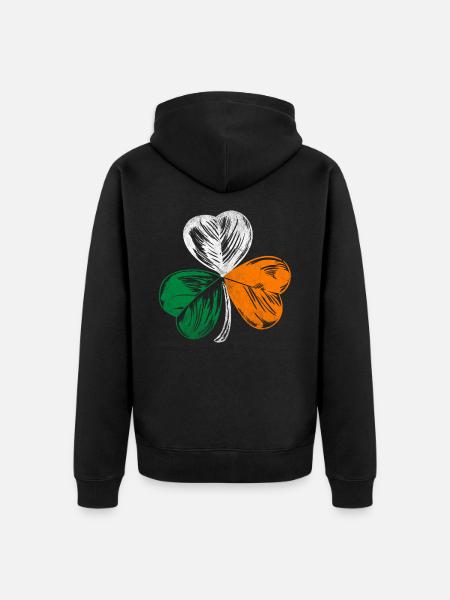Ireland home shamrock - Unisex Premium Organic Zip Hoodie - black