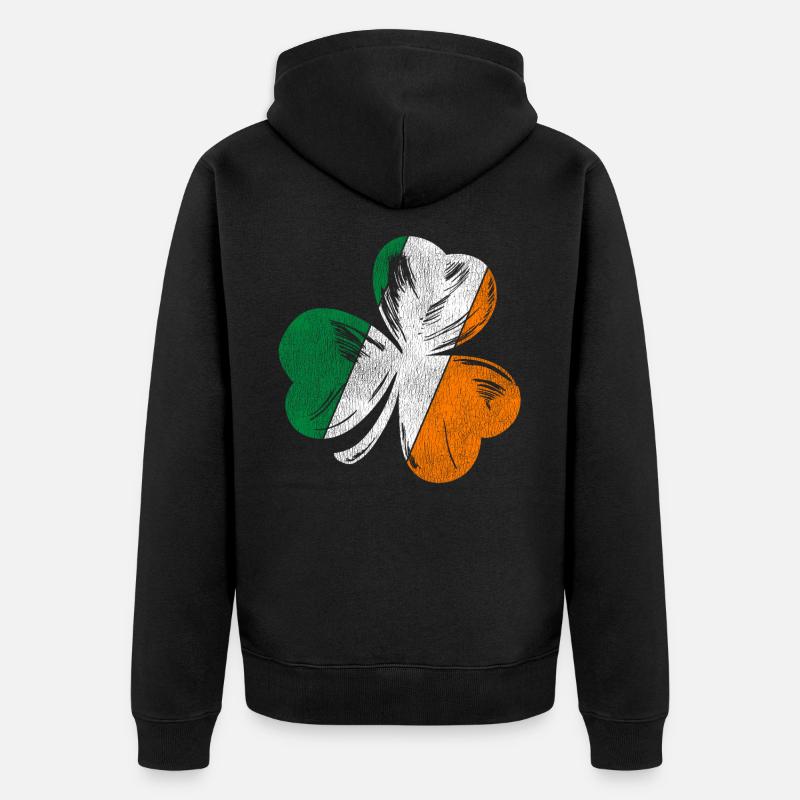 Irland Dublin - Unisex Premium Bio Zip Hoodie - Schwarz