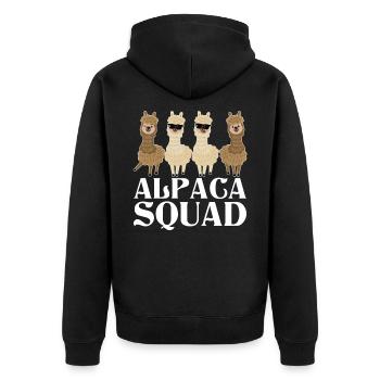 alpaga - Veste à capuche bio Premium Unisexe - noir - Dos - Nico (187cm)