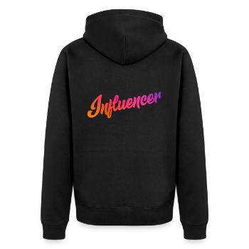 Influencer Instagram Youtube Youtuber - Unisex Premium Bio Zip Hoodie - Schwarz - Hinten - Nico (187cm)